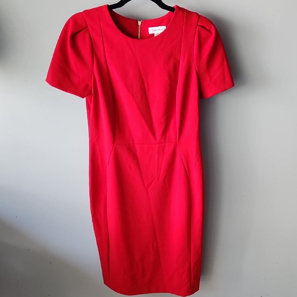 Calvin Klein Vibrant Red Midi Dress